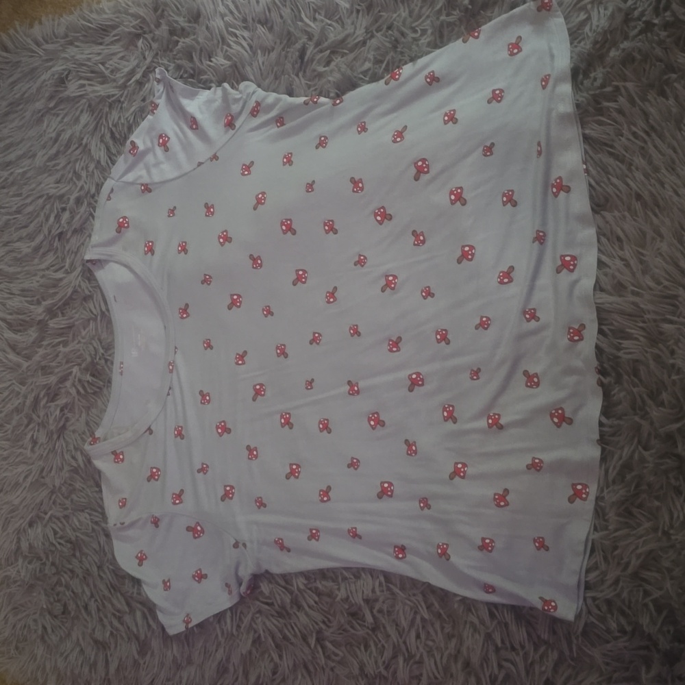 Mushroom print T shirt